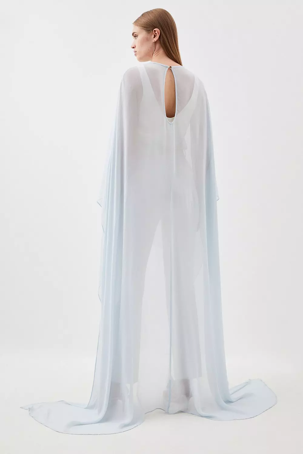 Sheer Cape Style High Low Woven Cape Karen Millen